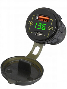 TDS TS-CAU58 Зеленый разветвитель авто (Врезной)